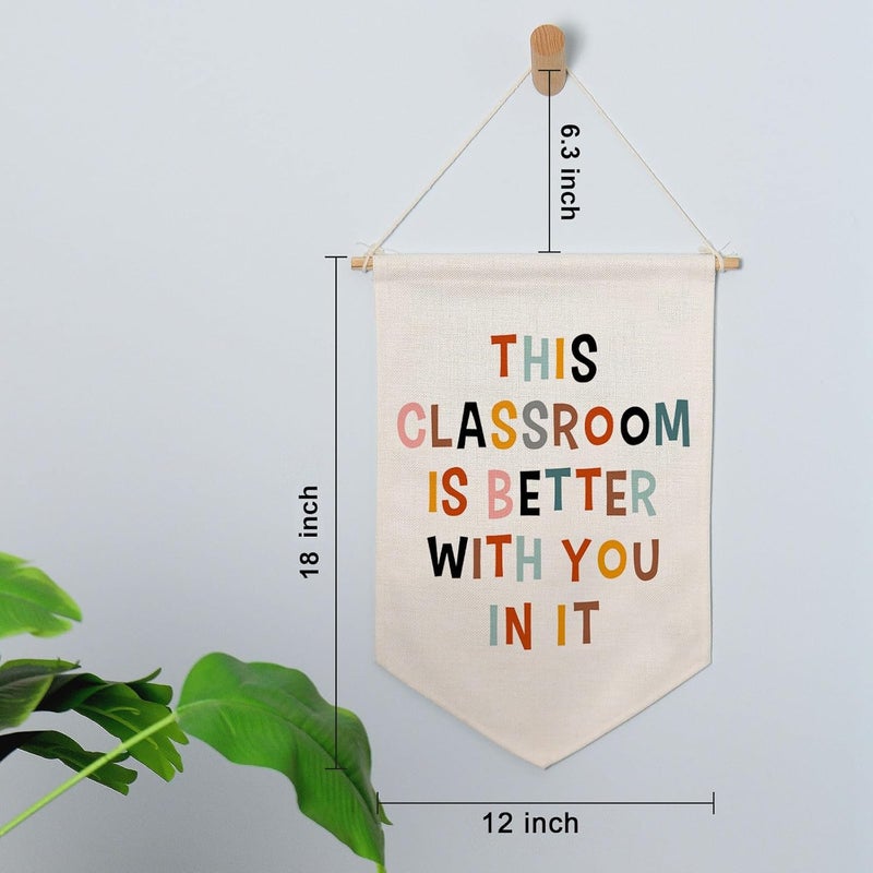 OFlyDesigns This Classroom Is Better With You In It Pennant Flag, Classroom Decor Pennants, Welcome Hanging Flag, Classroom Decor, Classroom Sign, Teacher Sign, Classroom Garden Flag, Back To School Decor - Image 5
